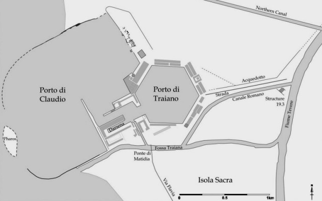 Porti di Claudio e di Traiano: cartina
