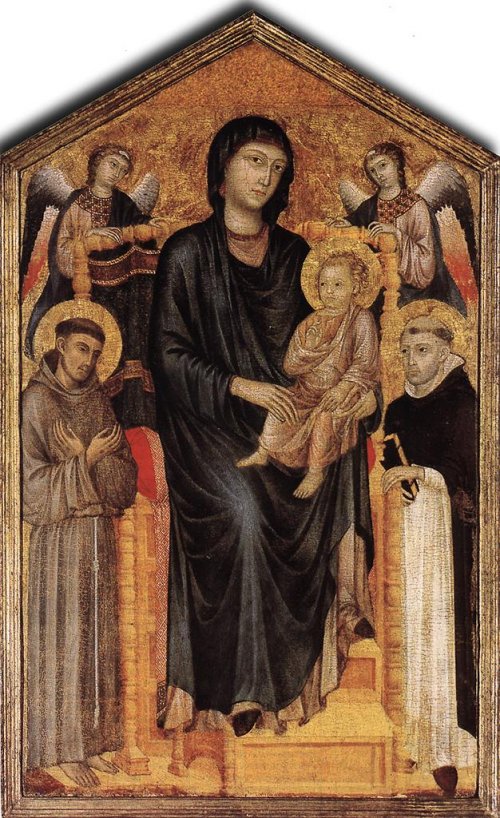 Firenze-Uffizi_Madonna con Bambino S.Francesco S.Domenico e 2 angeli