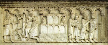 Duomo_Rilievi-Uccisione di Caino e l'arca di Noè (Wiligelmo)
