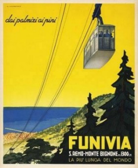 Poster Funivia Sanremo-Monte Bignone (1937)