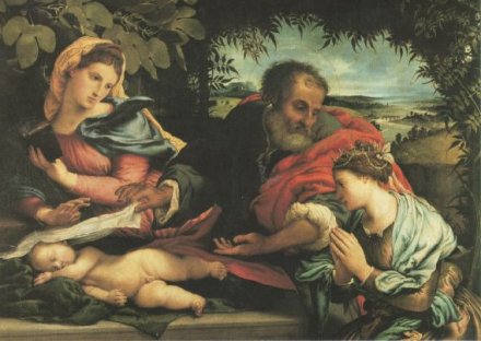 Accademia Carrara_Sacra Famiglia e Santa Caterina (Lorenzo Lotto)