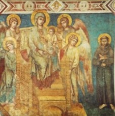 Cimabue: Madonna sul trono con Bambino S.Fr. e 4 Angeli
