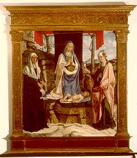 Museo Civico_Bartolomeo Montagna-Madonna adorante il Bambino tra le sante Monica e Maria Maddalena