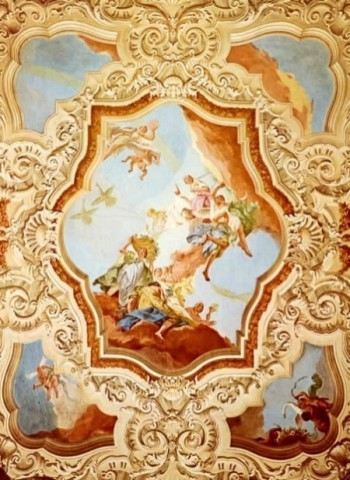 Villa Widmann_affreschi (Angeli e Colonna-Salone delle feste-La Gloria dei Widmann